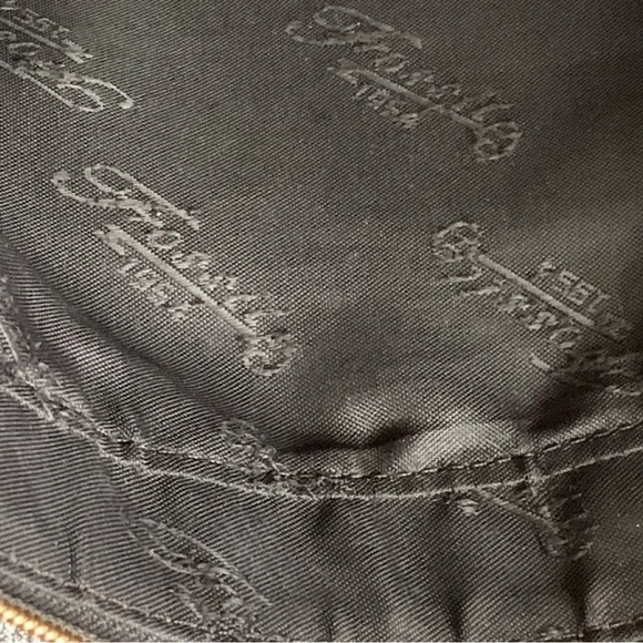 Vintage Fossil Black Soft Leather Shoulder Bag Zipper 90’s Y2K + Brass Key Charm - Picture 10 of 12